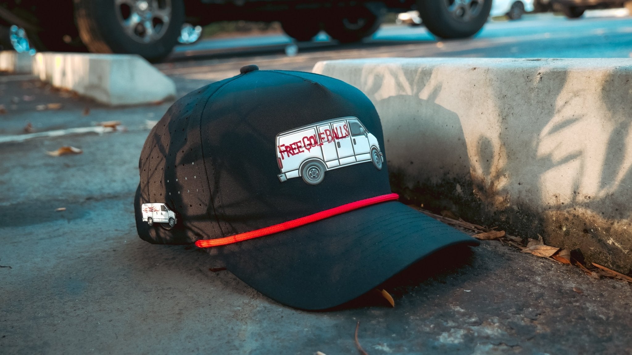 Free Golf Balls Van Golf Hat | Snapback Cap | Built - in Magnetic Ball Marker Holder + Marker Included | Free Golf Balls Van | Adjustable Black - Black Girl Golf