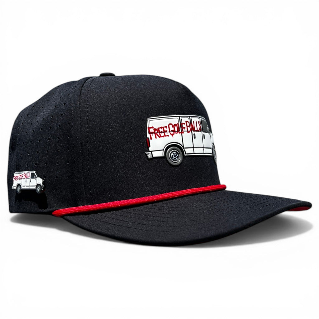 Free Golf Balls Van Golf Hat | Snapback Cap | Built - in Magnetic Ball Marker Holder + Marker Included | Free Golf Balls Van | Adjustable Black - Black Girl Golf