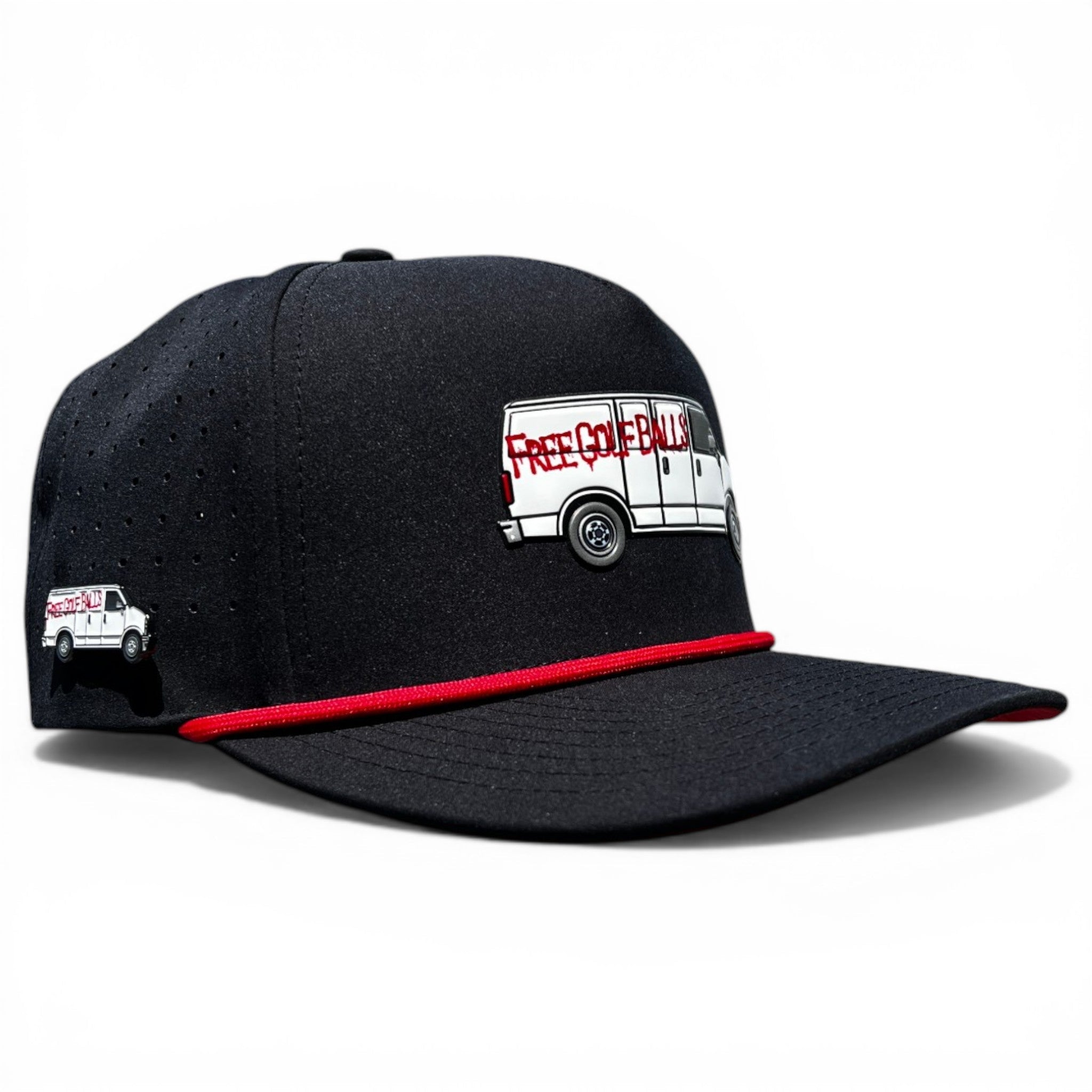 Free Golf Balls Van Golf Hat | Snapback Cap | Built - in Magnetic Ball Marker Holder + Marker Included | Free Golf Balls Van | Adjustable Black - Black Girl Golf