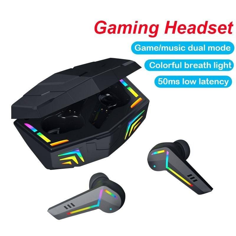 Gaming Headsets Wireless Earphones Low Latency Bluetooth Headphone Sports Noise Cancelling Earbuds With Mic Sports Headphones Wireless Bluetooth Headphones With Microphone 5H Playtime Wireless Running Earbuds - Black Girl Golf