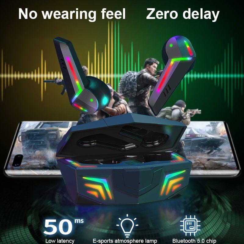 Gaming Headsets Wireless Earphones Low Latency Bluetooth Headphone Sports Noise Cancelling Earbuds With Mic Sports Headphones Wireless Bluetooth Headphones With Microphone 5H Playtime Wireless Running Earbuds - Black Girl Golf