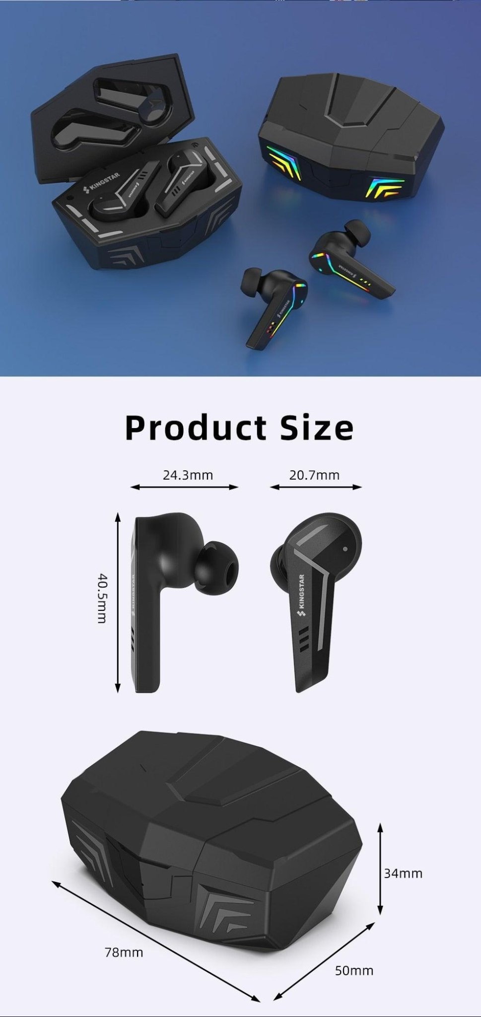 Gaming Headsets Wireless Earphones Low Latency Bluetooth Headphone Sports Noise Cancelling Earbuds With Mic Sports Headphones Wireless Bluetooth Headphones With Microphone 5H Playtime Wireless Running Earbuds - Black Girl Golf