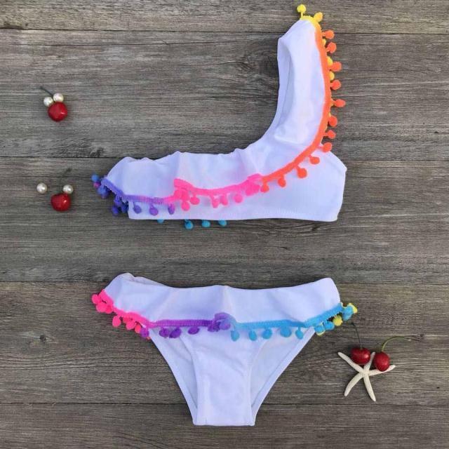 Girls Split Swimsuits Cute Shoulder Swimsuit Toddler Baby Girls 2 Piece Swimsuit Kids Bathing Beach Sun Suit Children Swimwear Bikini Set Girl Swimming Clothes Kids Bathing Suit Beachwear For Summer - Black Girl Golf