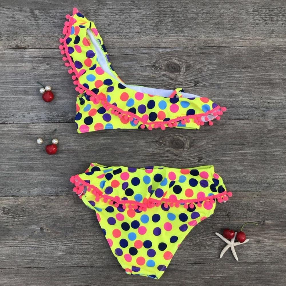 Girls Split Swimsuits Cute Shoulder Swimsuit Toddler Baby Girls 2 Piece Swimsuit Kids Bathing Beach Sun Suit Children Swimwear Bikini Set Girl Swimming Clothes Kids Bathing Suit Beachwear For Summer - Black Girl Golf