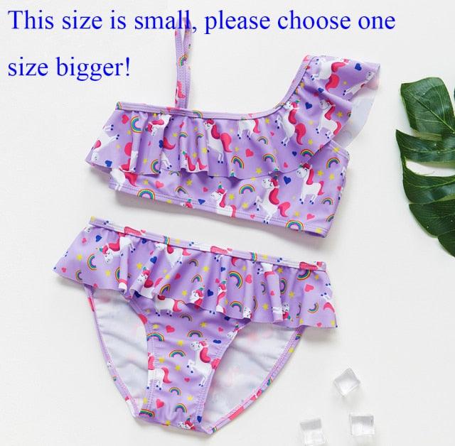 Girls Swimsuit High quality Girls swimwear Two pieces Kids Bikini Set Swimming Suit For Children Girls Swimsuit Flounce Bikini Set 2 Piece Swimwear Watermelon Ruffle Bathing Suits - Black Girl Golf