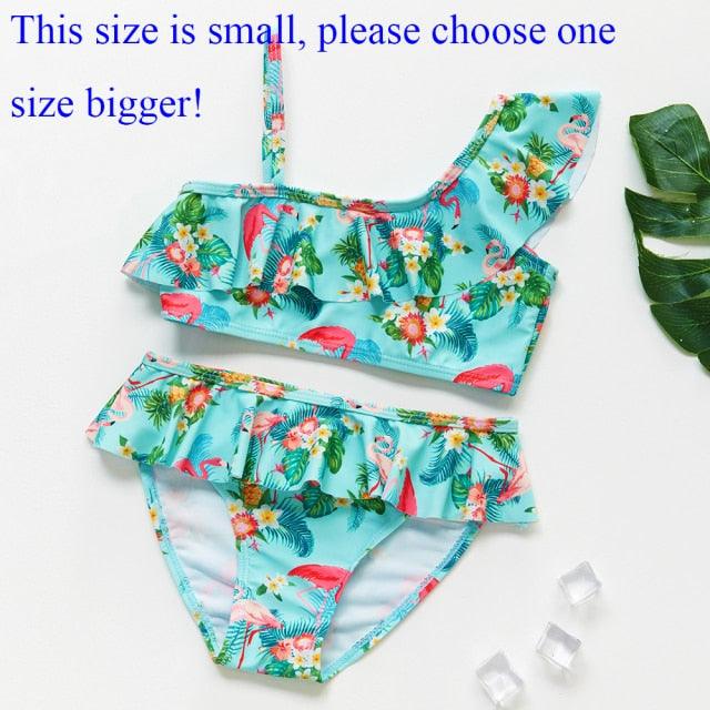 Girls Swimsuit High quality Girls swimwear Two pieces Kids Bikini Set Swimming Suit For Children Girls Swimsuit Flounce Bikini Set 2 Piece Swimwear Watermelon Ruffle Bathing Suits - Black Girl Golf