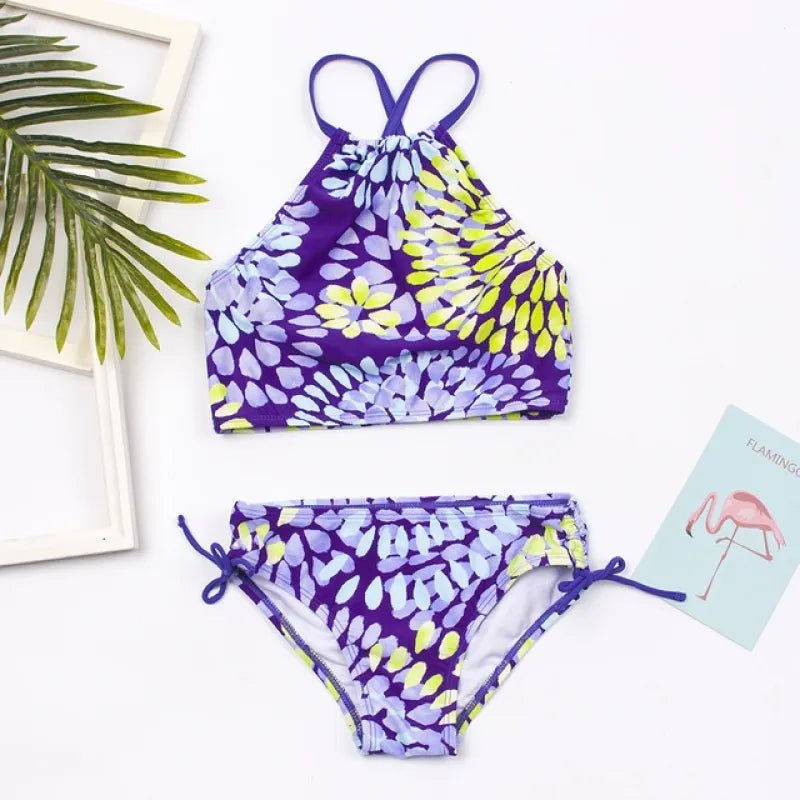 Girls Swimsuit Kids Swimwear Cute Print Kids Bikini Sets Girls Swimsuits Two Piece Bathing Suit Sets 3D Printed Swimwear Ruffle Style Children Swimwear Kids Beach Wear 2-16 Year - Black Girl Golf