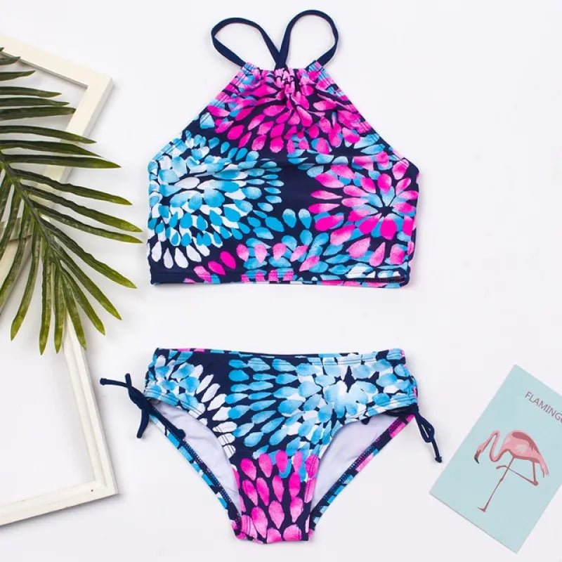 Girls Swimsuit Kids Swimwear Cute Print Kids Bikini Sets Girls Swimsuits Two Piece Bathing Suit Sets 3D Printed Swimwear Ruffle Style Children Swimwear Kids Beach Wear 2-16 Year - Black Girl Golf