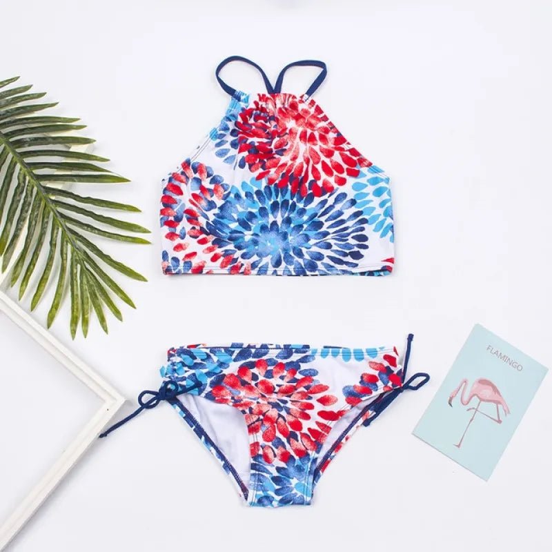 Girls Swimsuit Kids Swimwear Cute Print Kids Bikini Sets Girls Swimsuits Two Piece Bathing Suit Sets 3D Printed Swimwear Ruffle Style Children Swimwear Kids Beach Wear 2-16 Year - Black Girl Golf