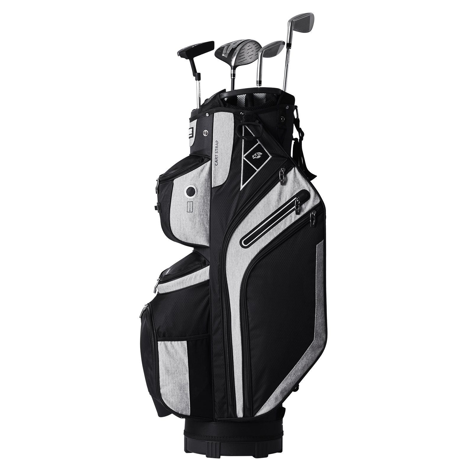 Golf Cart Bag with 14 Way Organizer Divider Top, 36' 13 Pockets Premium Cart Bag, Durable Golf Bags with Handles & Dust Cover & Detachable Straps for Men & Women, Black Color-Block - Black Girl Golf