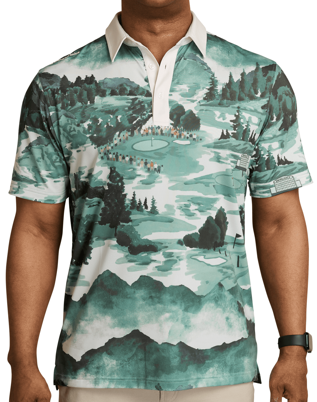 Golf Georgia Landscape Men's Polo - Black Girl Golf