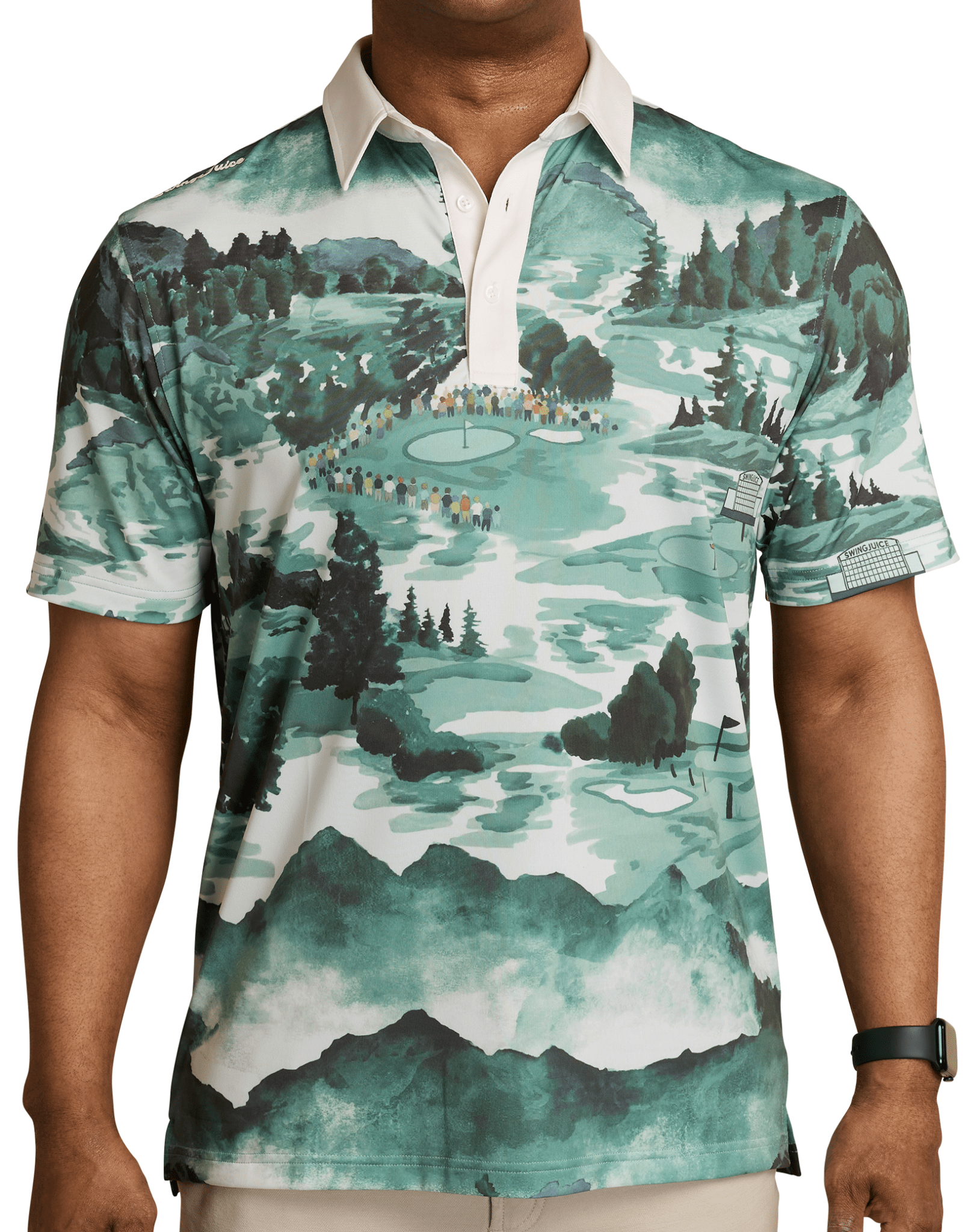 Golf Georgia Landscape Men's Polo - Black Girl Golf