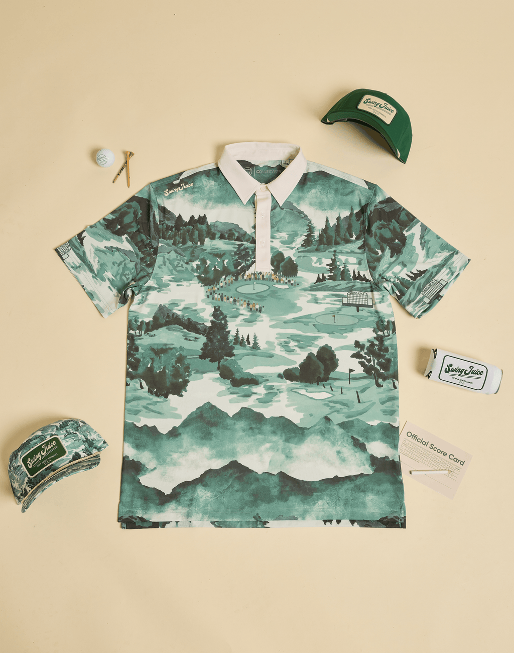 Golf Georgia Landscape Men's Polo - Black Girl Golf