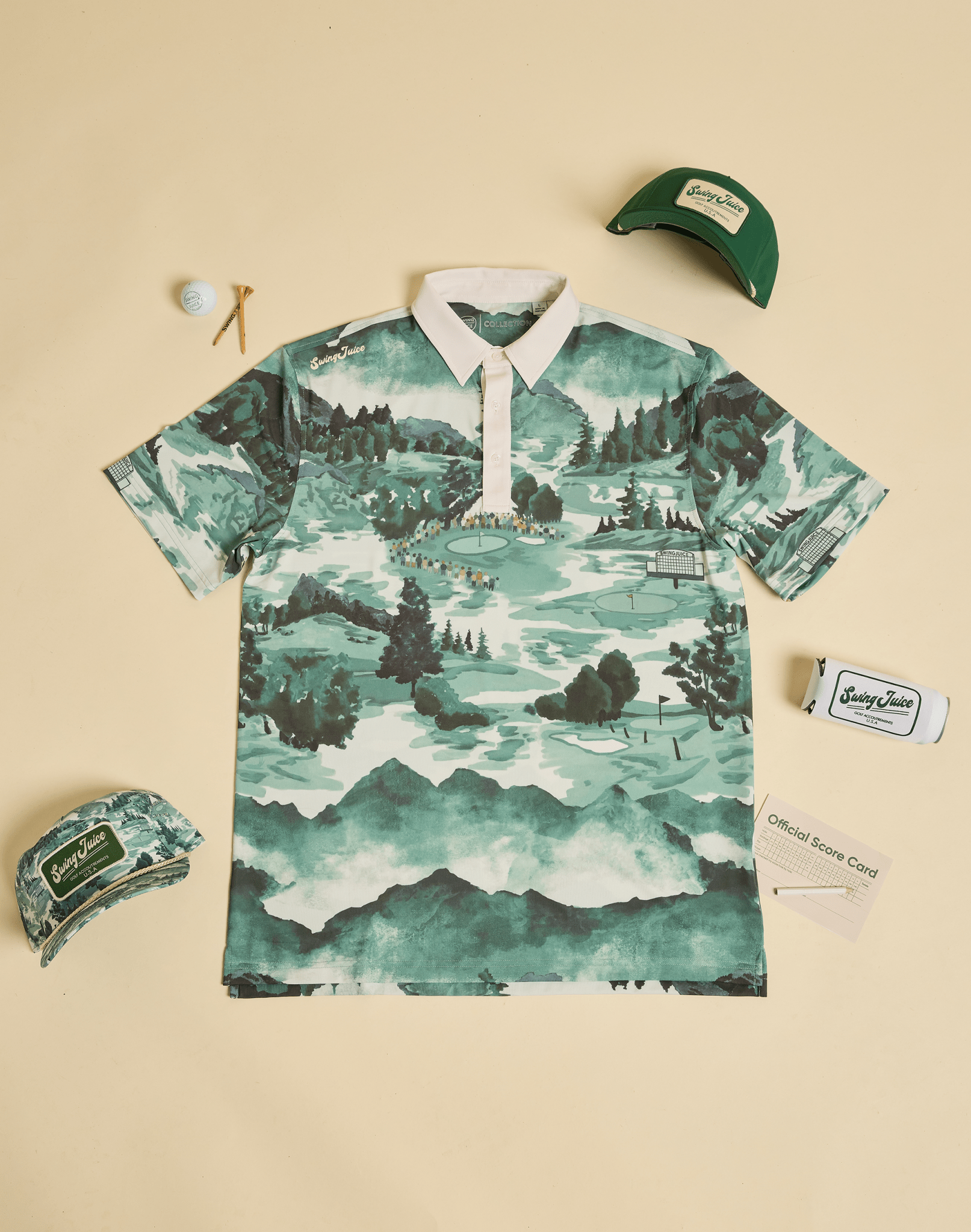 Golf Georgia Landscape Men's Polo - Black Girl Golf