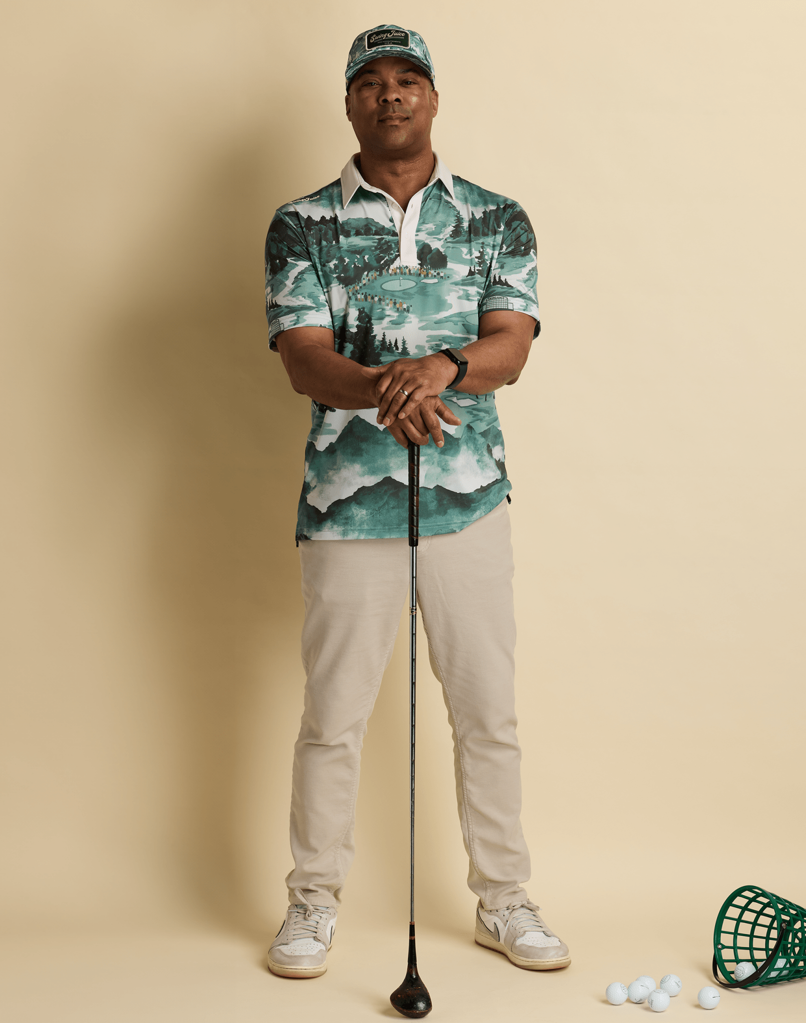 Golf Georgia Landscape Men's Polo - Black Girl Golf