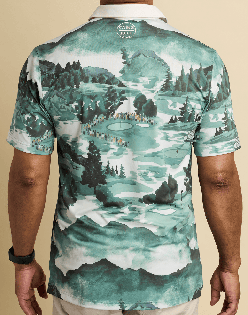Golf Georgia Landscape Men's Polo - Black Girl Golf