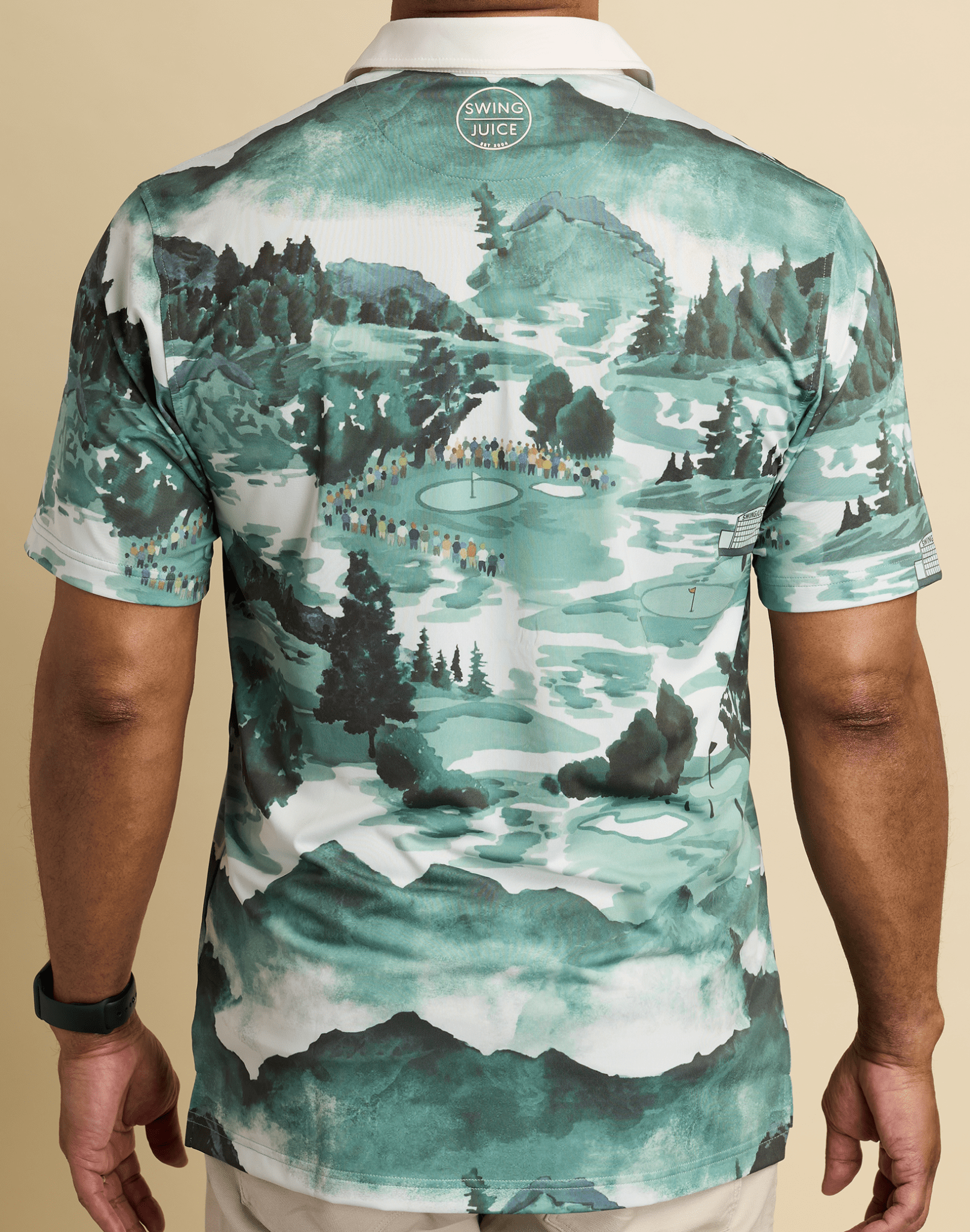 Golf Georgia Landscape Men's Polo - Black Girl Golf