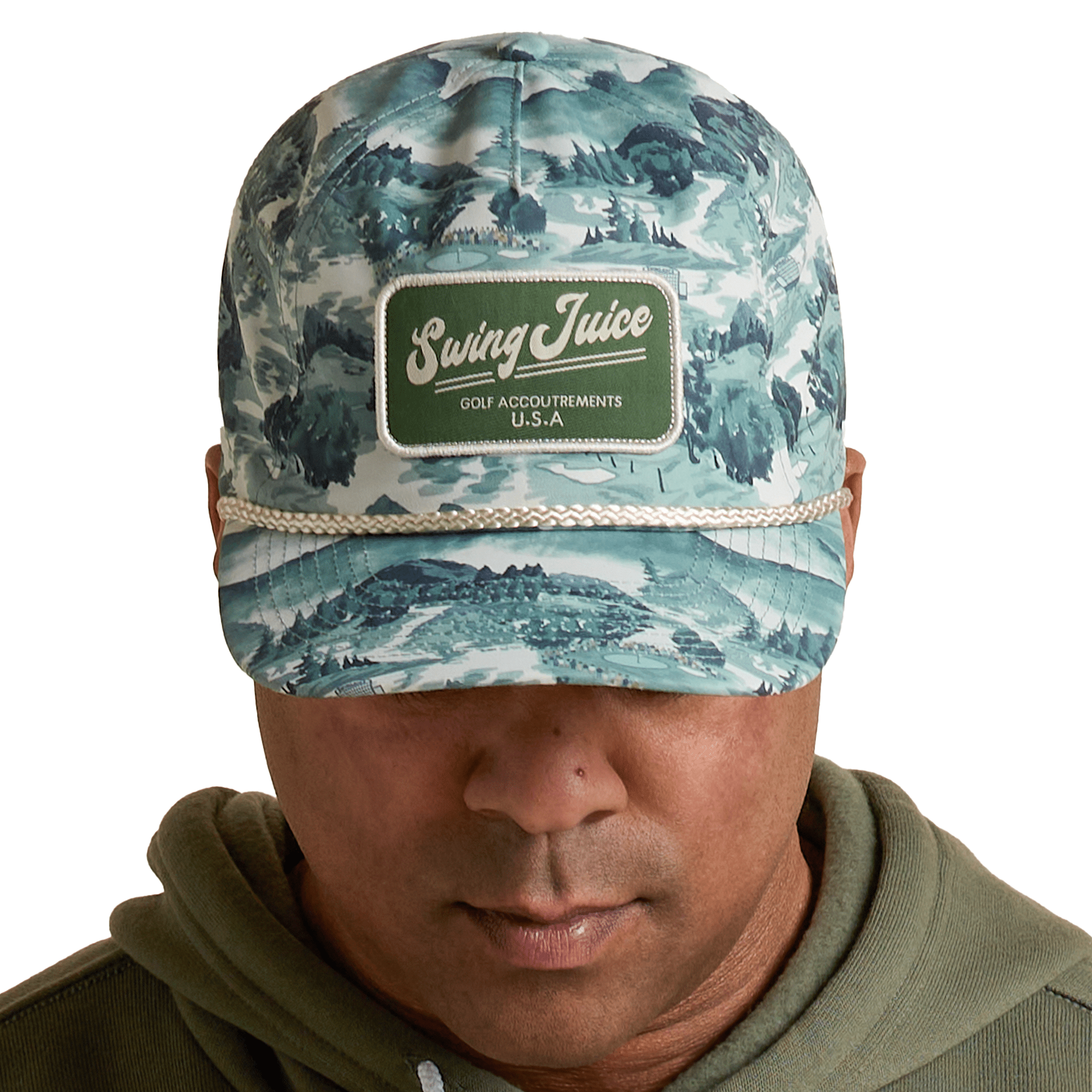 Golf Georgia Landscape Unisex Rope Hat Green O/S - Black Girl Golf