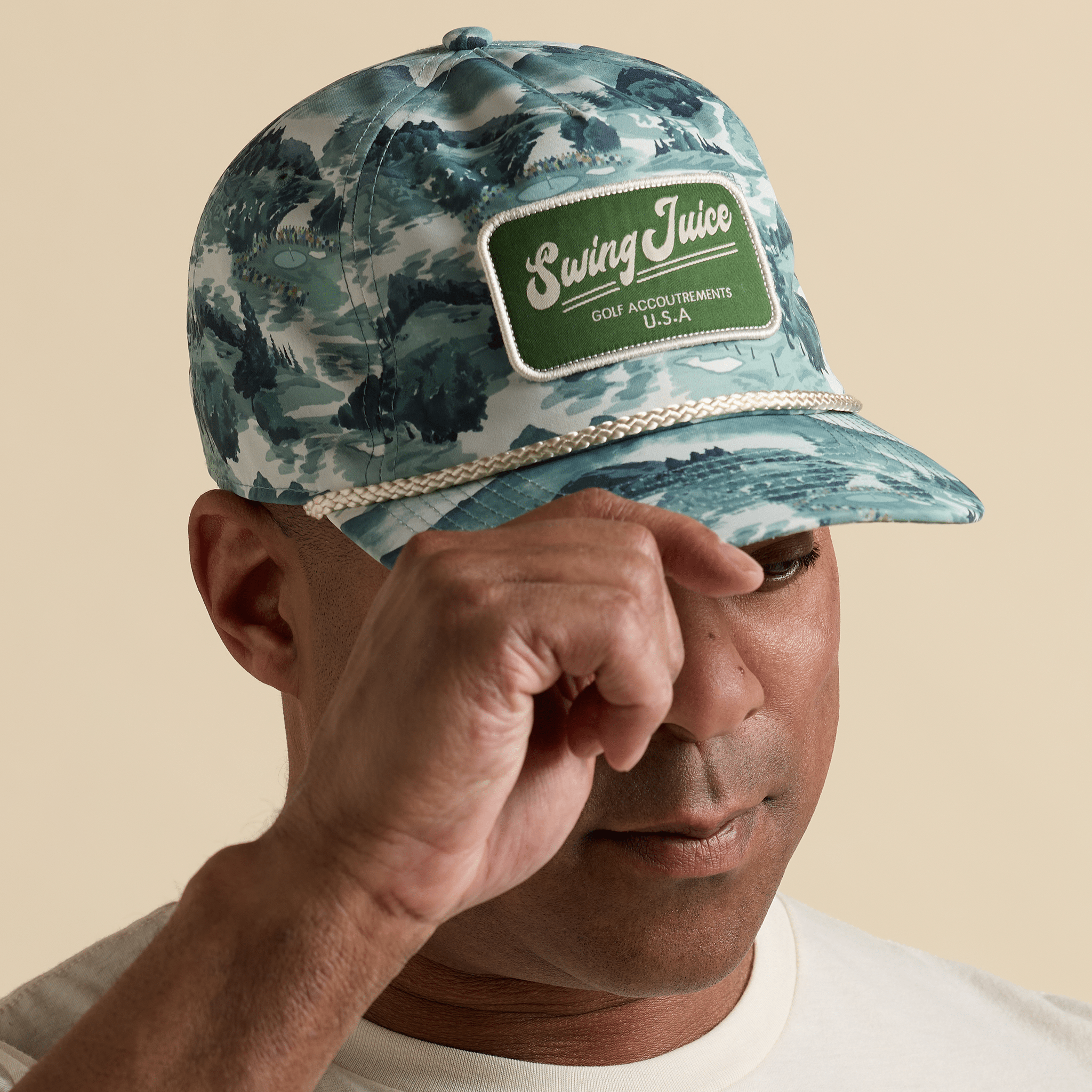 Golf Georgia Landscape Unisex Rope Hat Green O/S - Black Girl Golf
