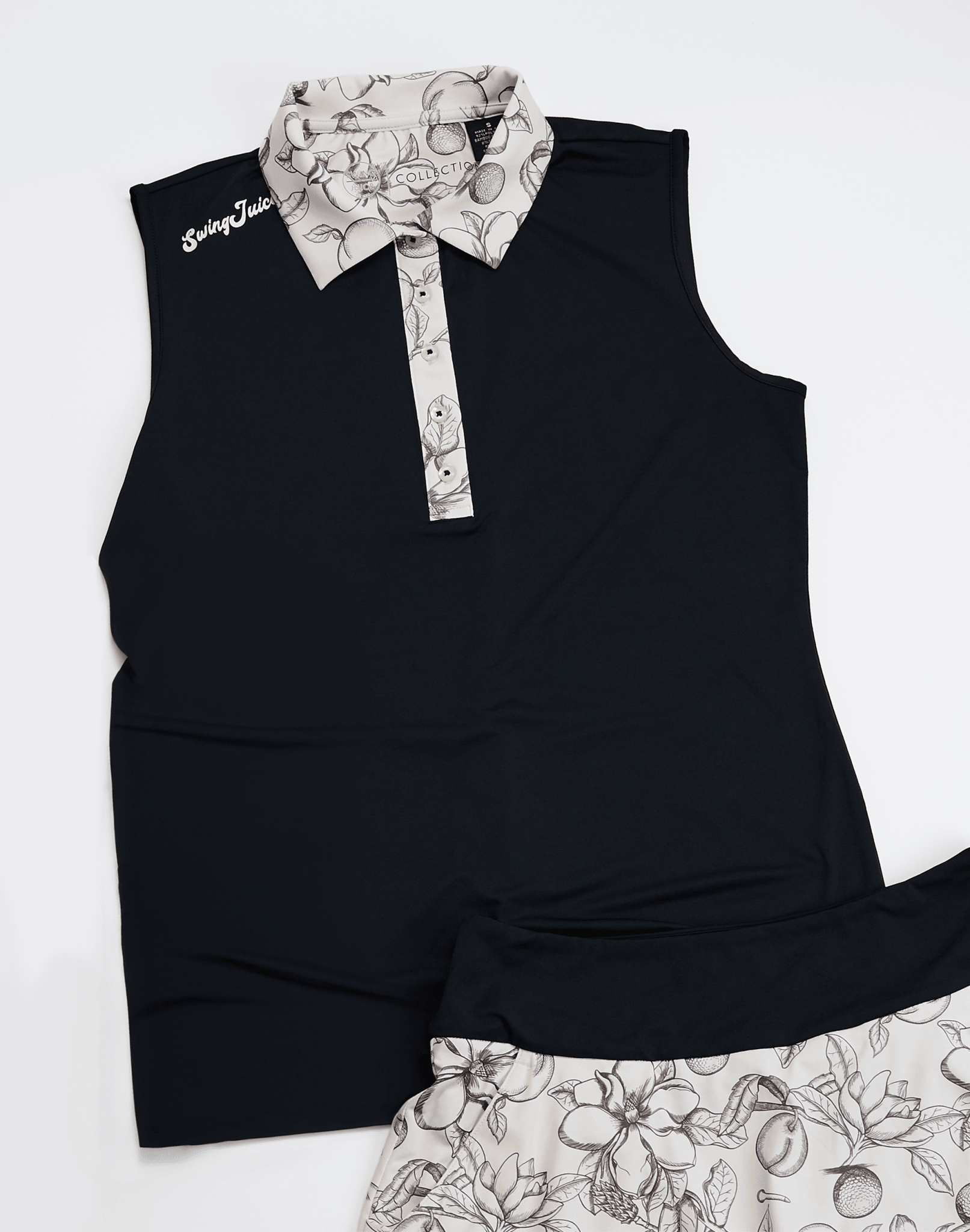 Golf Magnolia Toile Women's Sleeveless Polo - Black Girl Golf