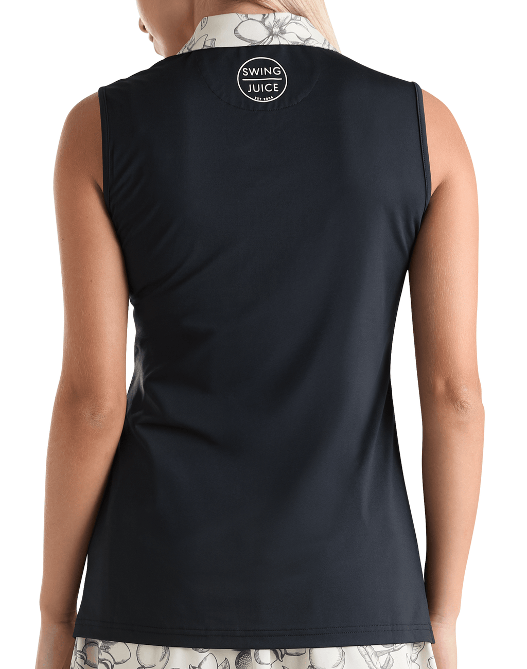 Golf Magnolia Toile Women's Sleeveless Polo - Black Girl Golf