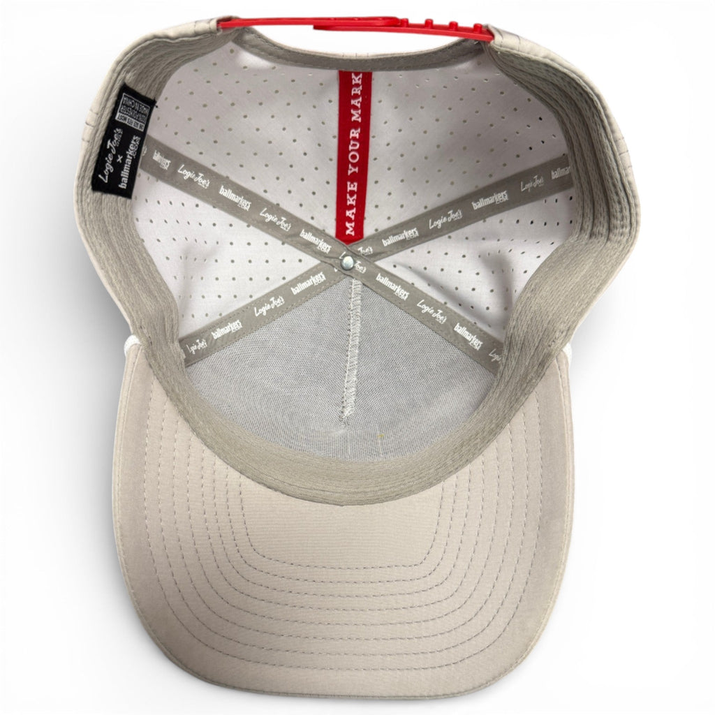 Golf Neon Arrow Sign Golf Hat | Snapback Cap | Built - in Magnetic Ball Marker Holder + Marker Included | Adjustable Light Gray - Black Girl Golf