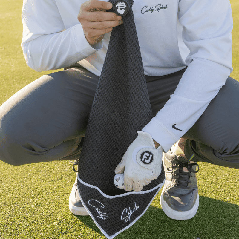 Golf Pocket Mag Towel - Black & Golf Club Water Brush Pro Bundle - Black Girl Golf