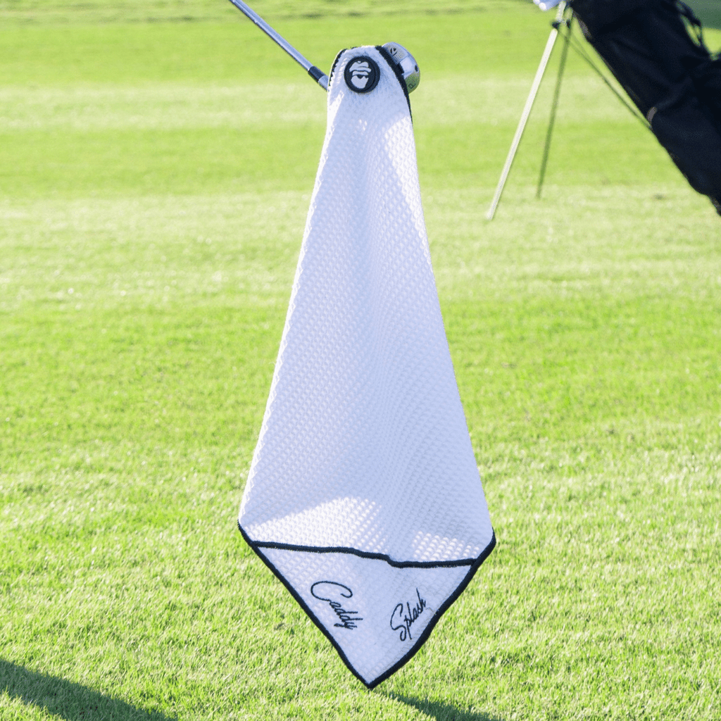Golf Pocket Mag Towel - White + Golf Club Water Brush Pro Bundle - Black Girl Golf