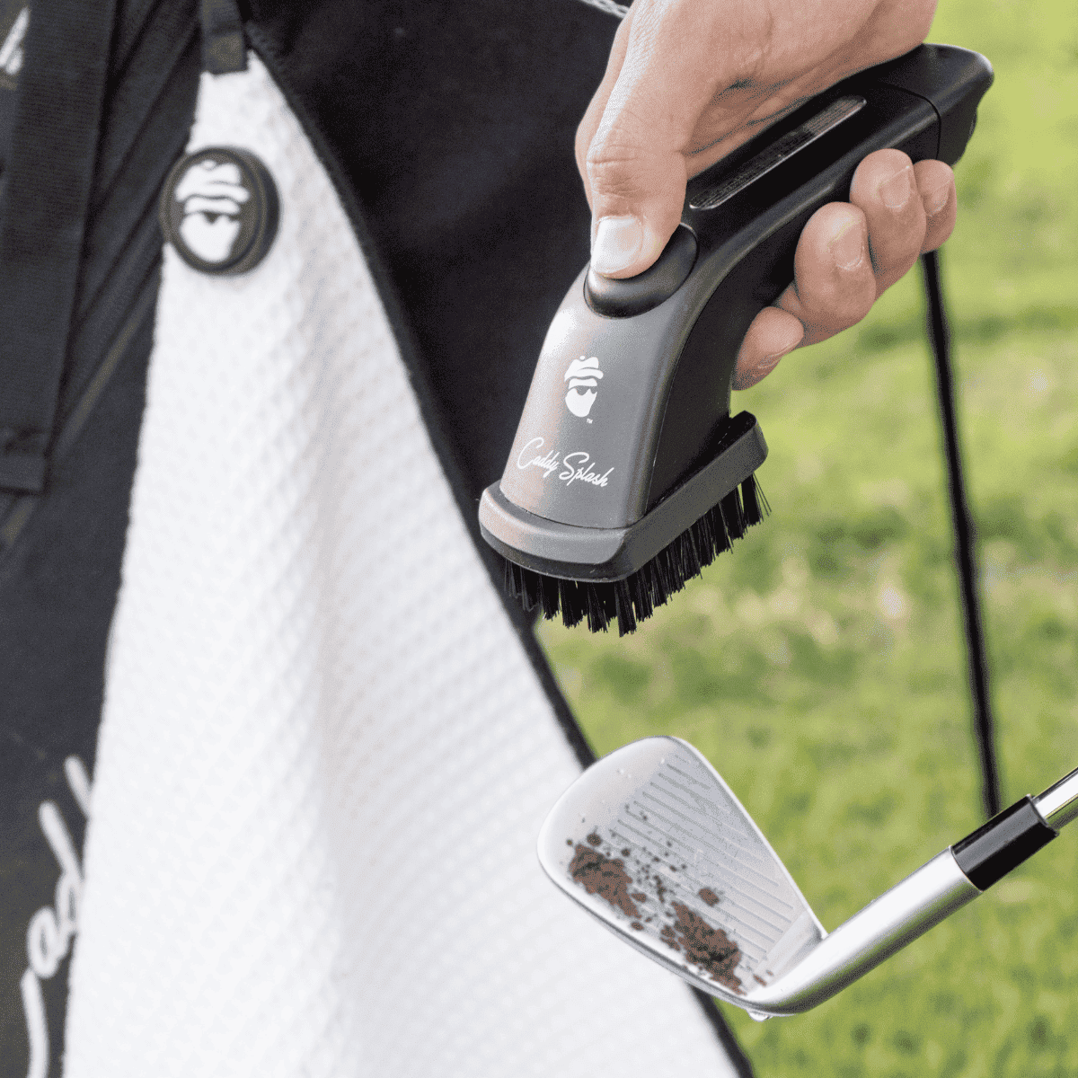 Golf Pocket Mag Towel - White + Golf Club Water Brush Pro Bundle - Black Girl Golf