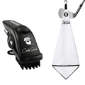 Golf Pocket Mag Towel - White + Golf Club Water Brush Pro Bundle - Black Girl Golf