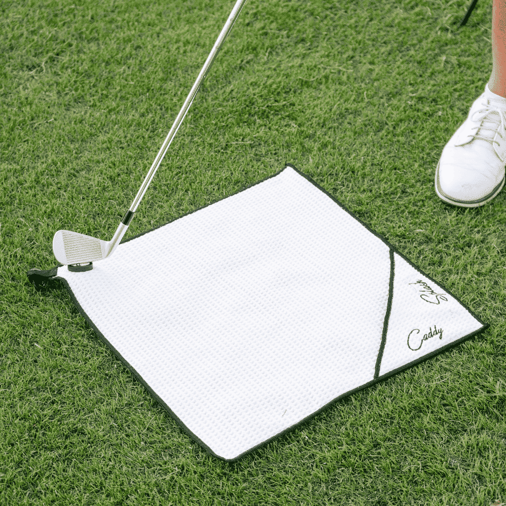 Golf Pocket Mag Towel - White + Golf Club Water Brush Pro Bundle - Black Girl Golf
