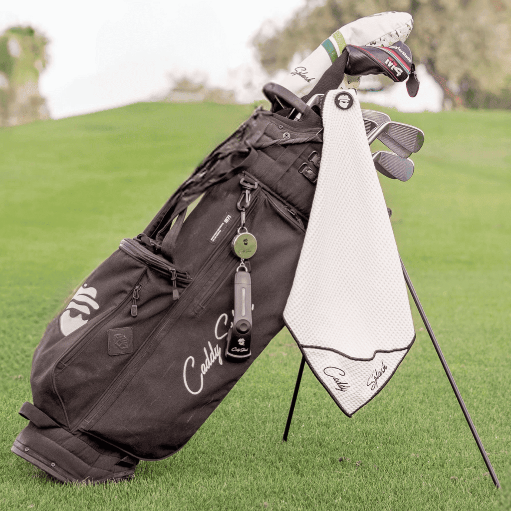 Golf Pocket Mag Towel - White + Golf Club Water Brush Pro Bundle - Black Girl Golf
