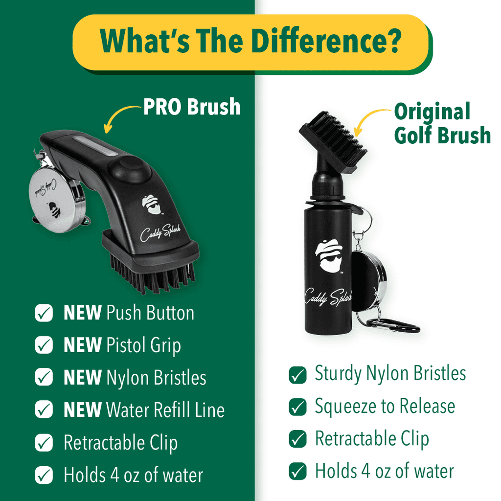 Golf Pocket Mag Towel - White + Golf Club Water Brush Pro Bundle - Black Girl Golf