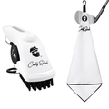 Golf Pocket Mag Towel - White & Ice White Golf Club Water Brush Pro Bundle - Black Girl Golf