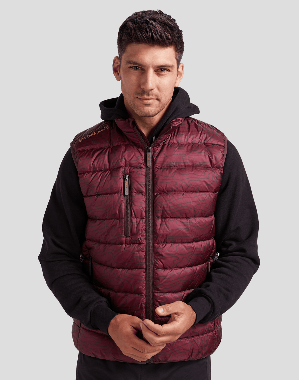 Golf Rhythmic Lines Unisex Packable Puffer Vest - Black Girl Golf