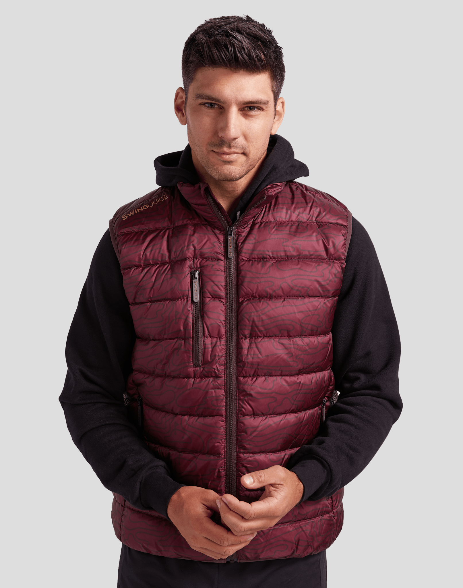 Golf Rhythmic Lines Unisex Packable Puffer Vest - Black Girl Golf