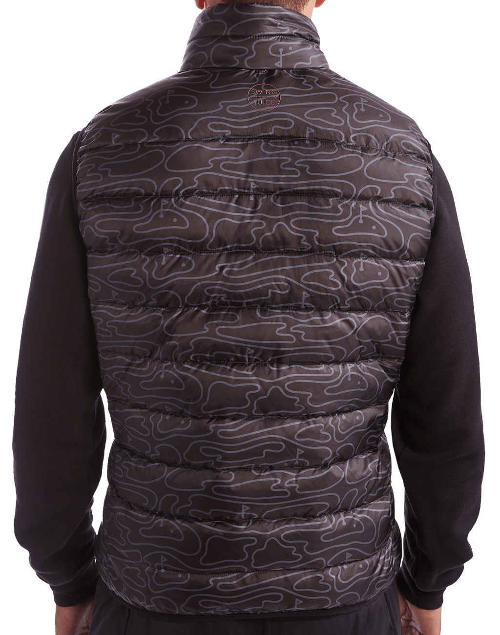 Golf Rhythmic Lines Unisex Packable Puffer Vest - Black Girl Golf