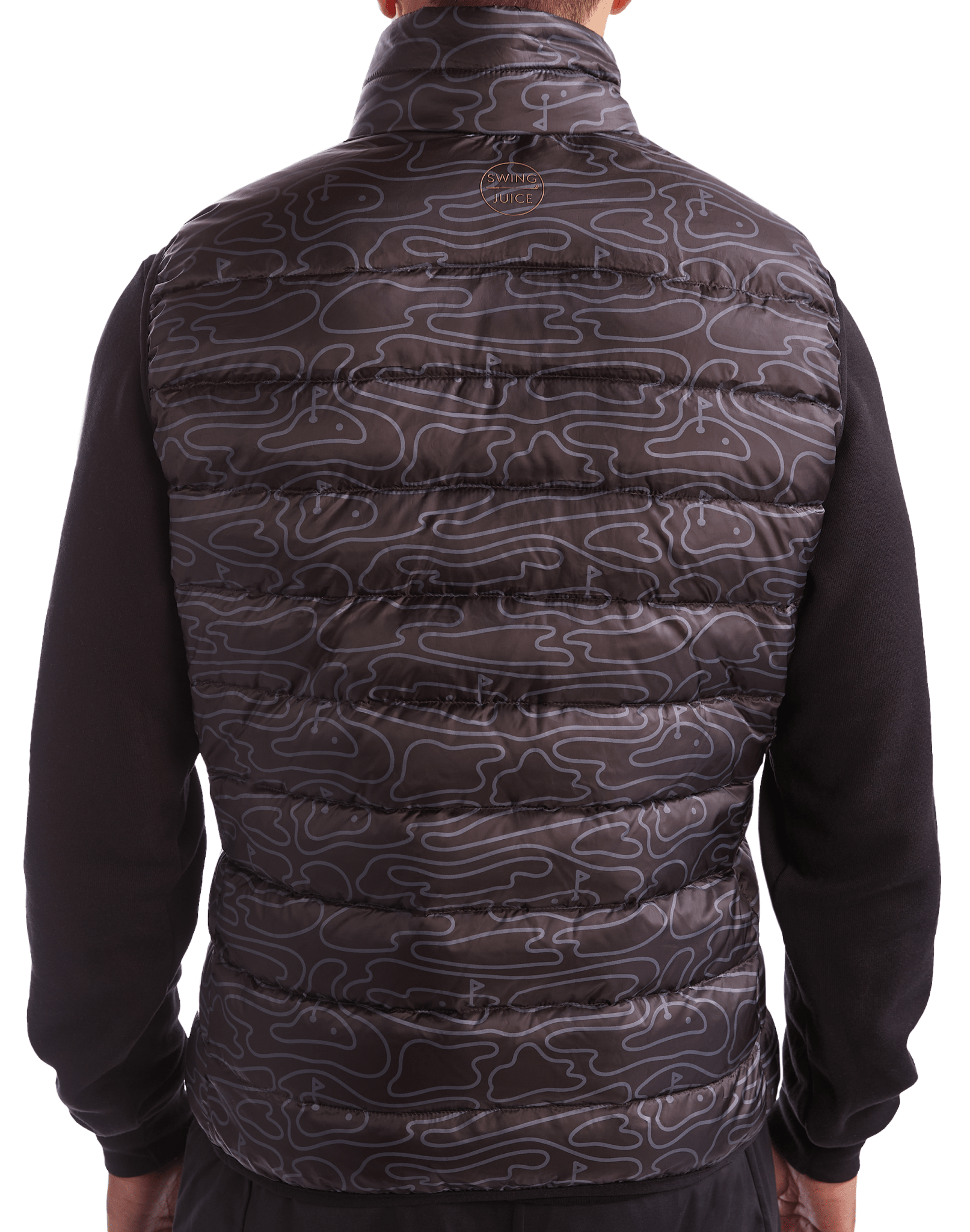 Golf Rhythmic Lines Unisex Packable Puffer Vest - Black Girl Golf