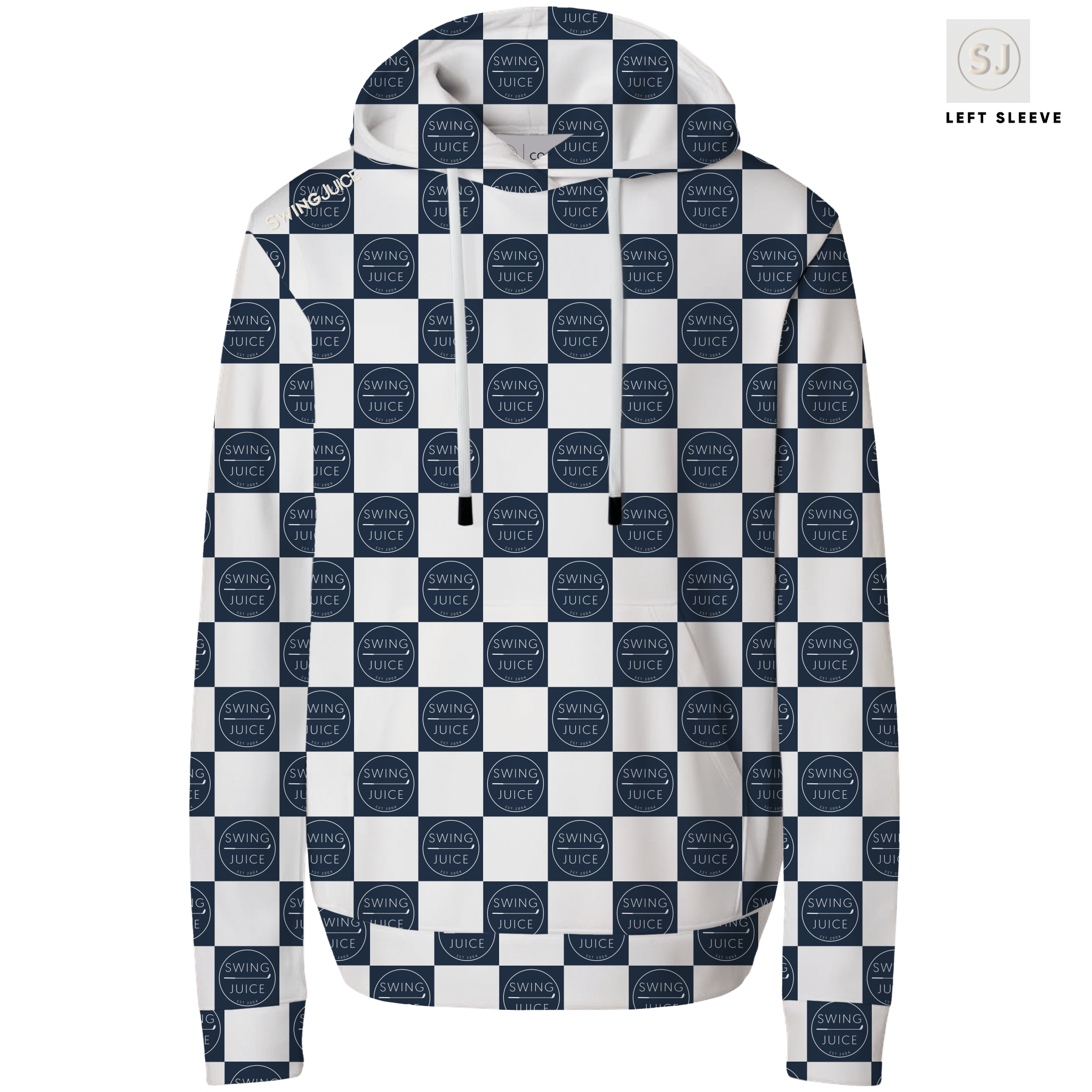 Golf SJ Checkerboard Men's Performance Hoodie - Final Sale - Black Girl Golf