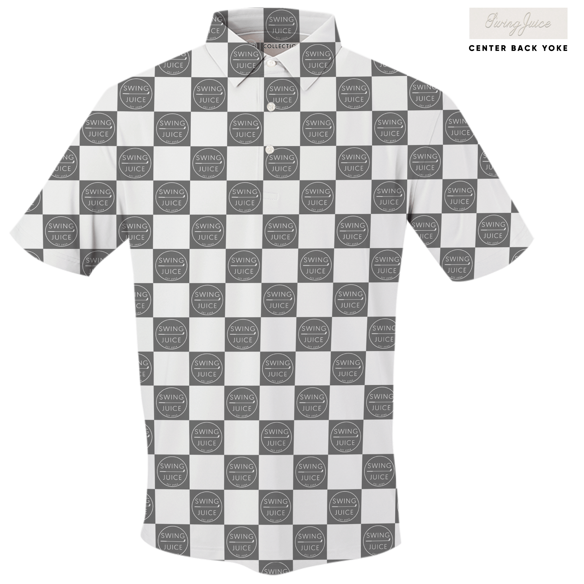 Golf SJ Checkerboard Men's Polo - Final Sale - Black Girl Golf
