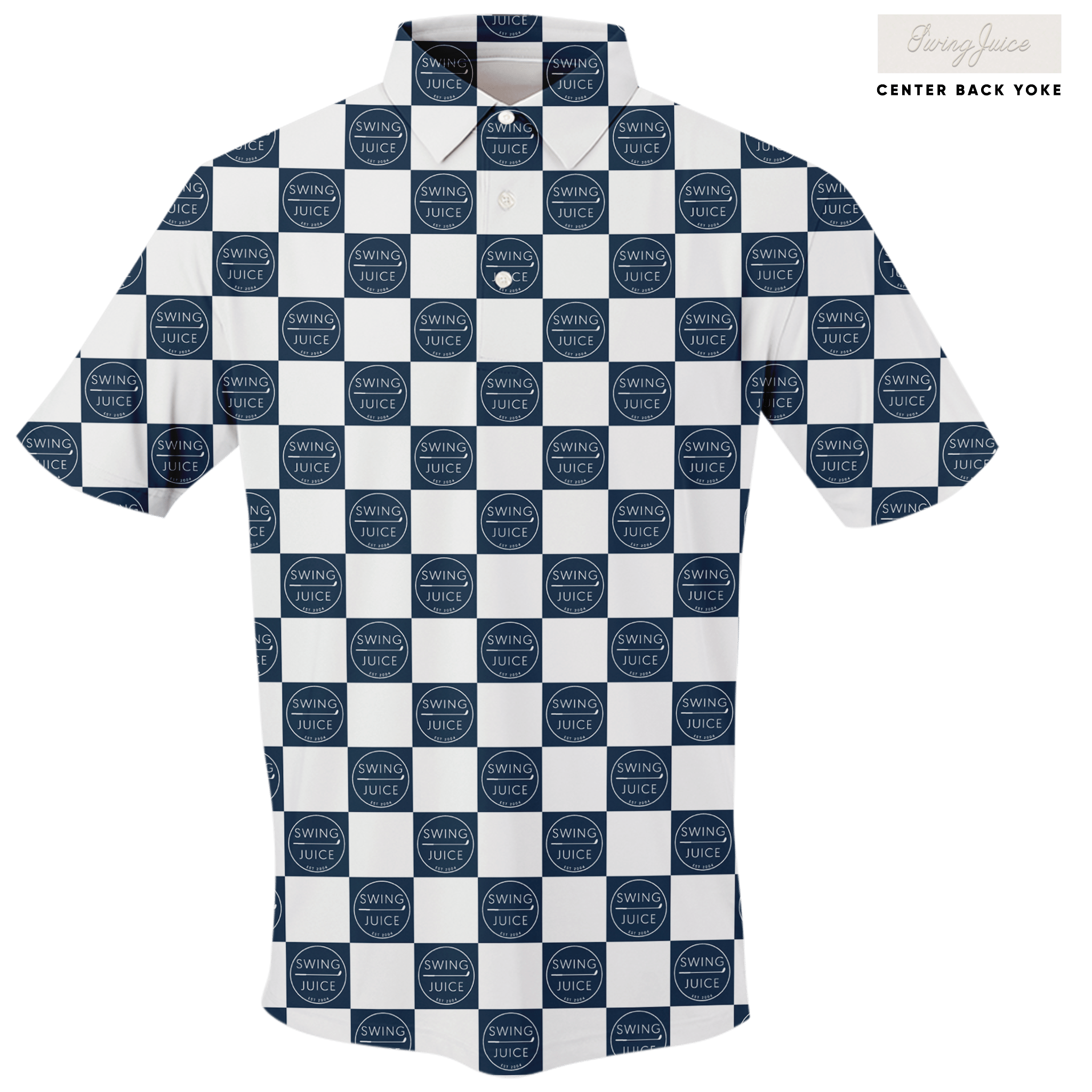 Golf SJ Checkerboard Men's Polo - Final Sale - Black Girl Golf
