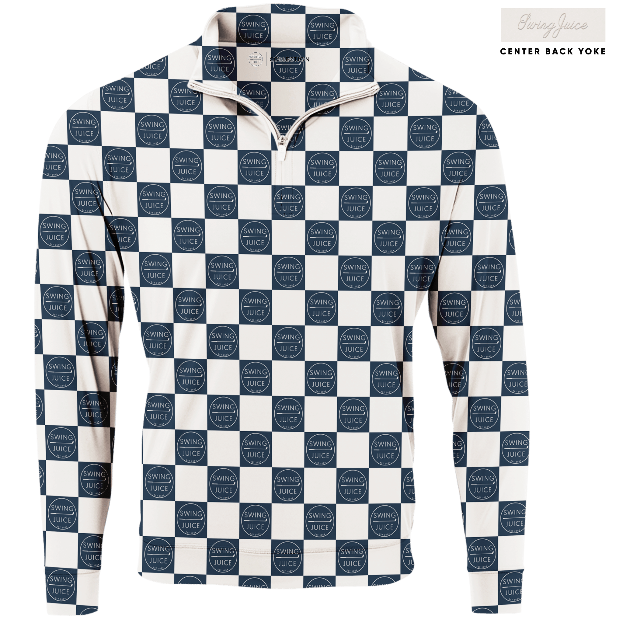 Golf SJ Checkerboard Men's Quarter Zip - Final Sale - Black Girl Golf