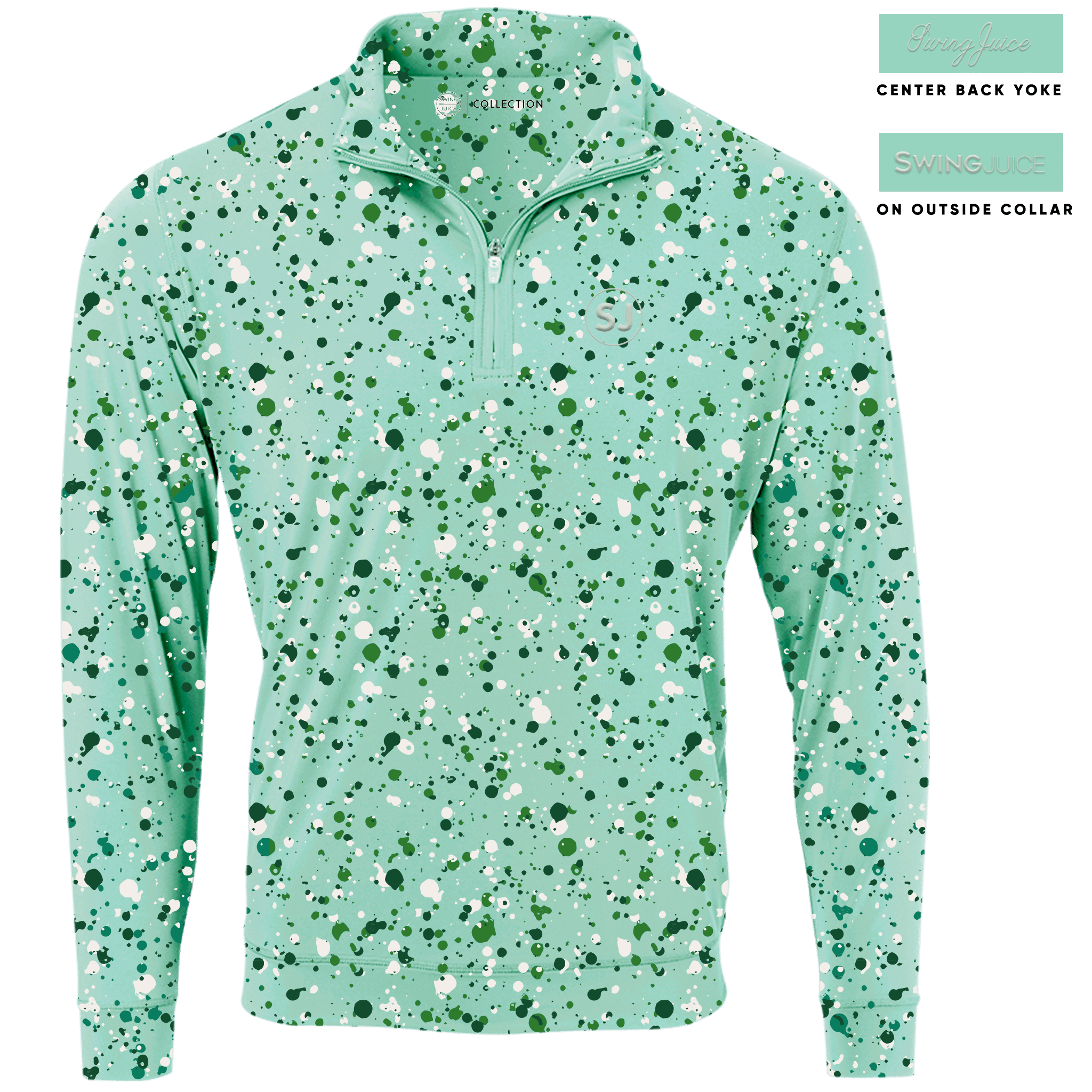 Golf Splatter Men's Quarter Zip - Black Girl Golf