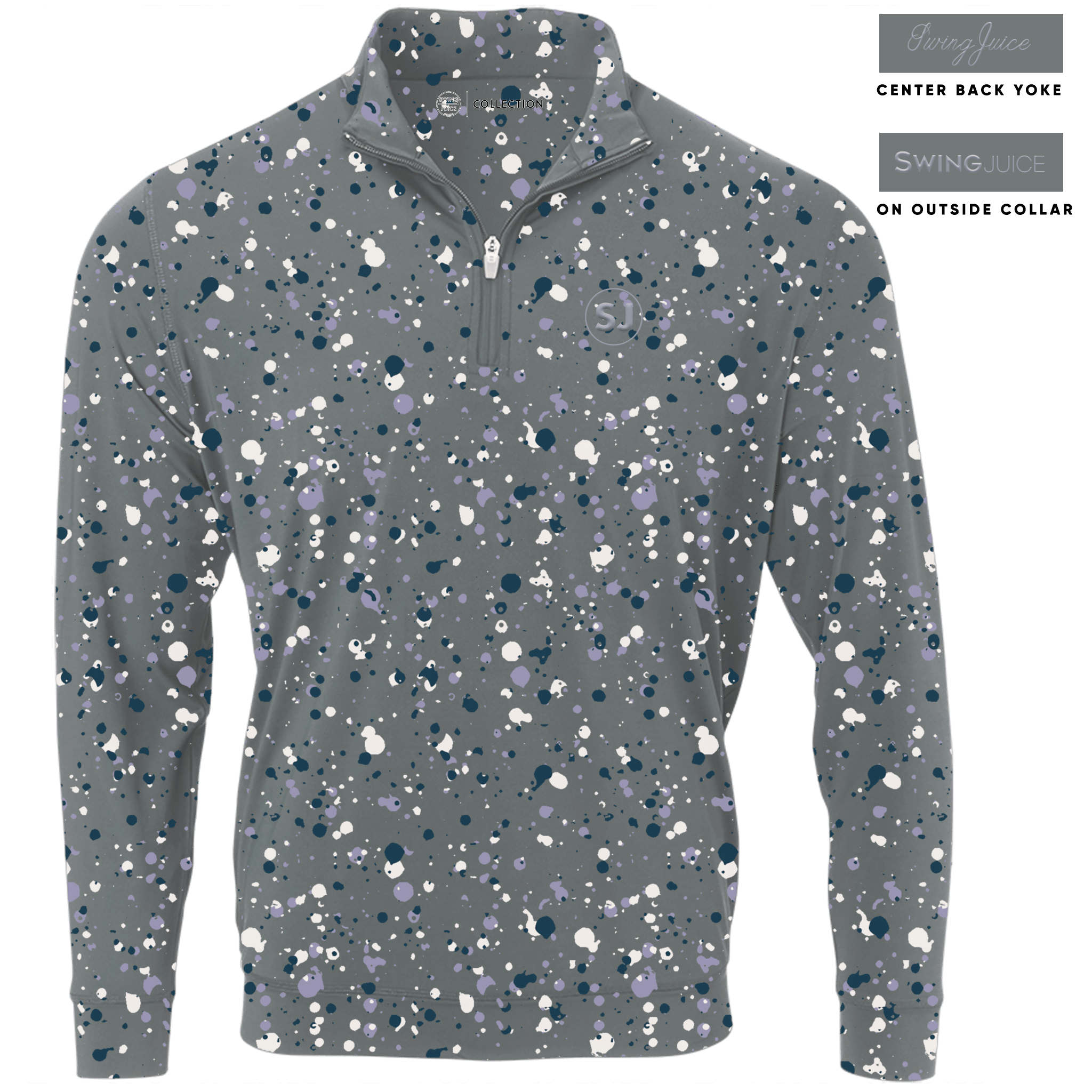 Golf Splatter Men's Quarter Zip - Black Girl Golf