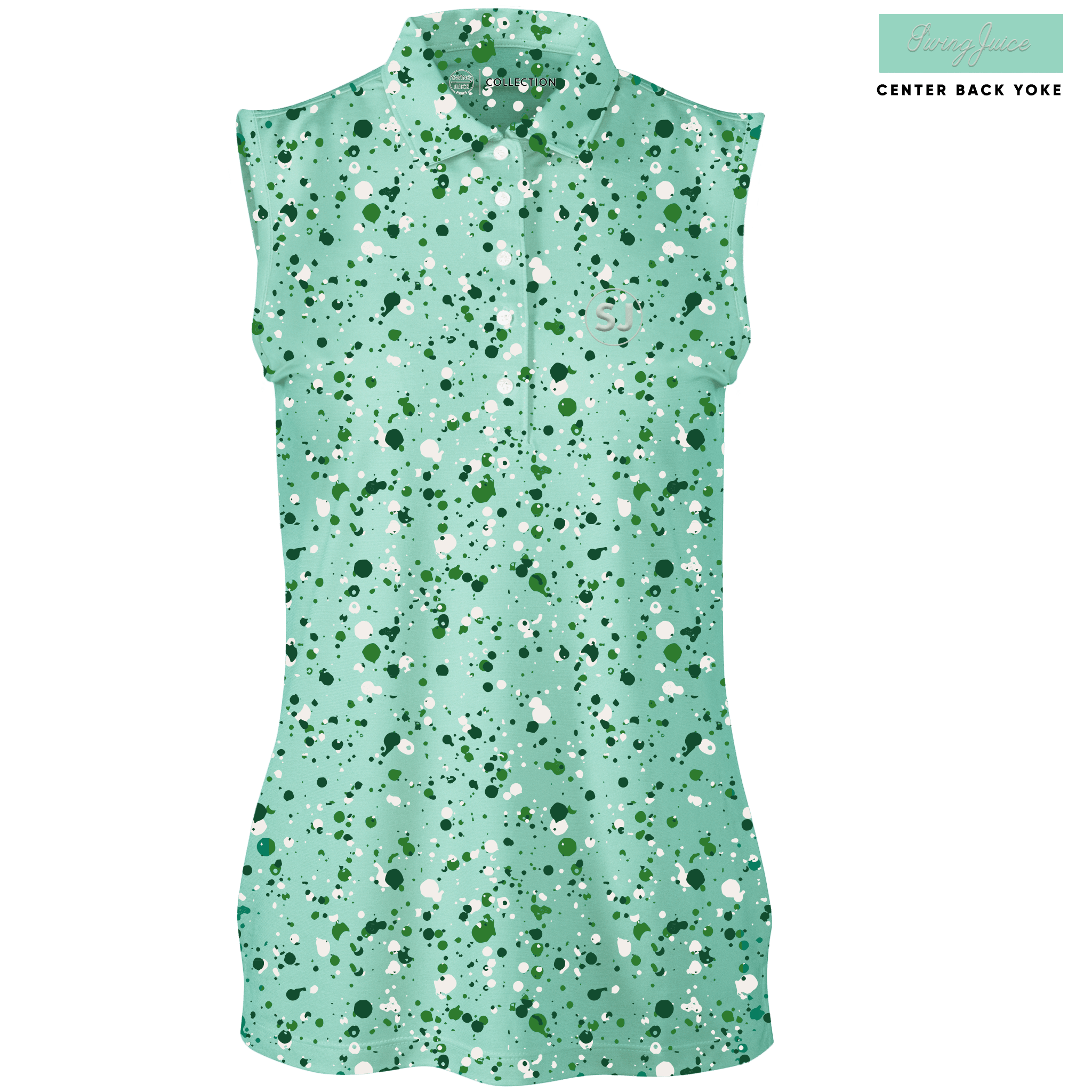 Golf Splatter Women's Sleeveless Polo - Black Girl Golf