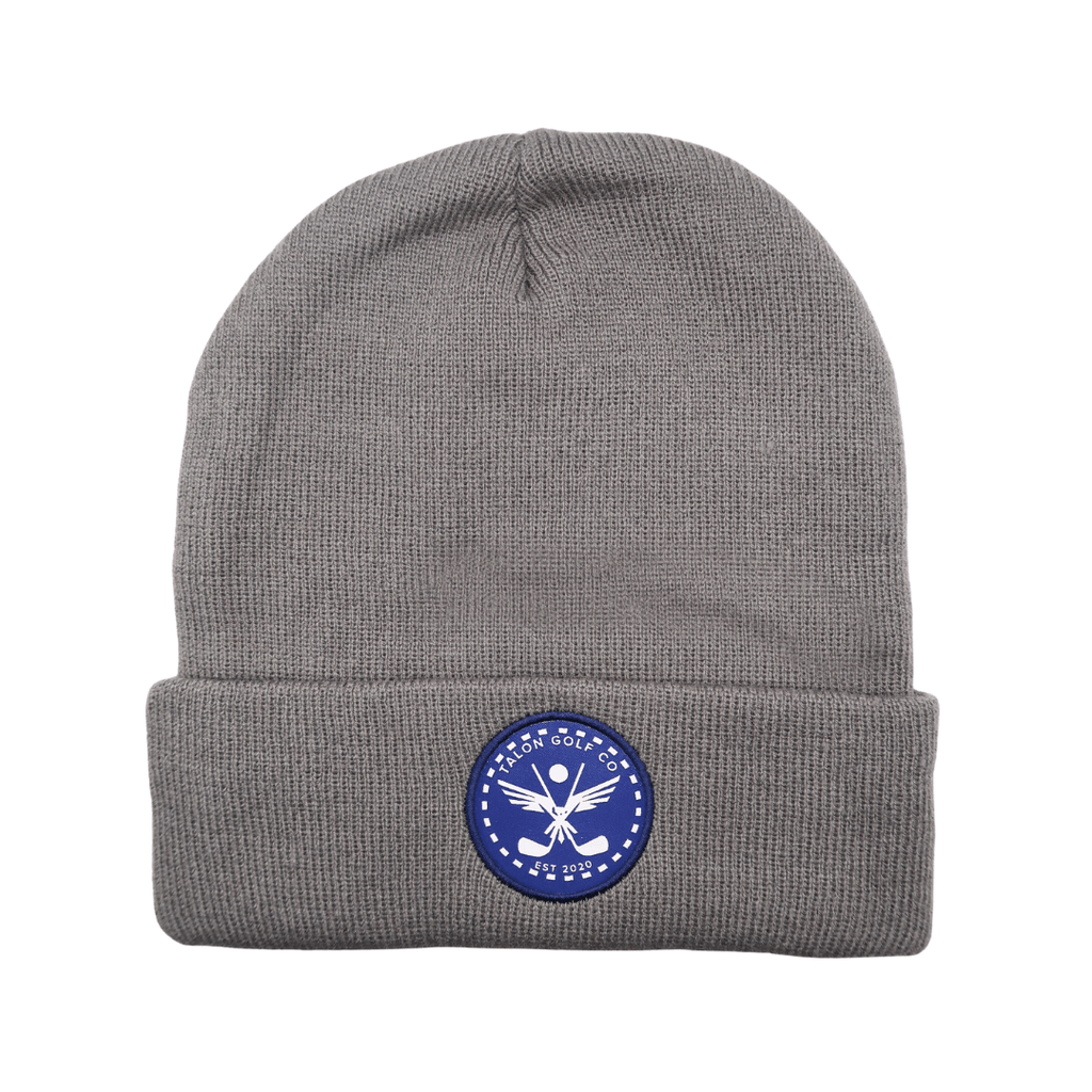 Gray Knit Beanie w/ Navy Eagle Circle Logo - Black Girl Golf