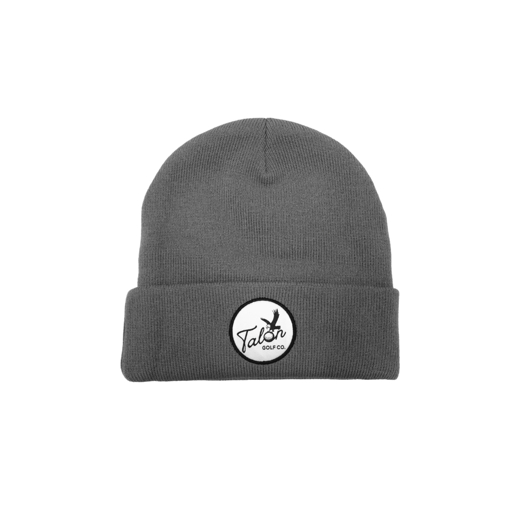 Grey Beanie w/ Script Logo - Black Girl Golf
