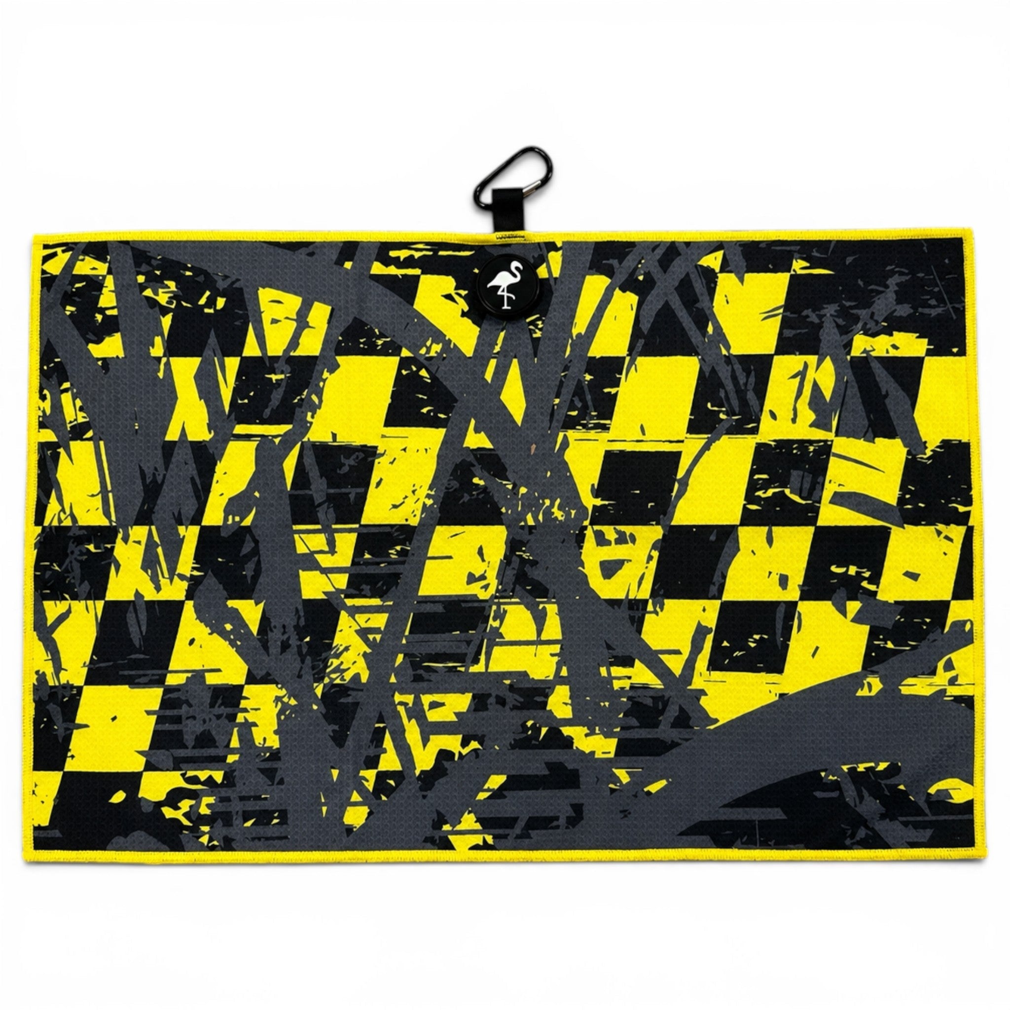 Hazard Hustle Golf Towel | 24” x 16” Microfiber Towel | Magnetic Clip & Carabiner | Premium Golf Accessory - Black Girl Golf