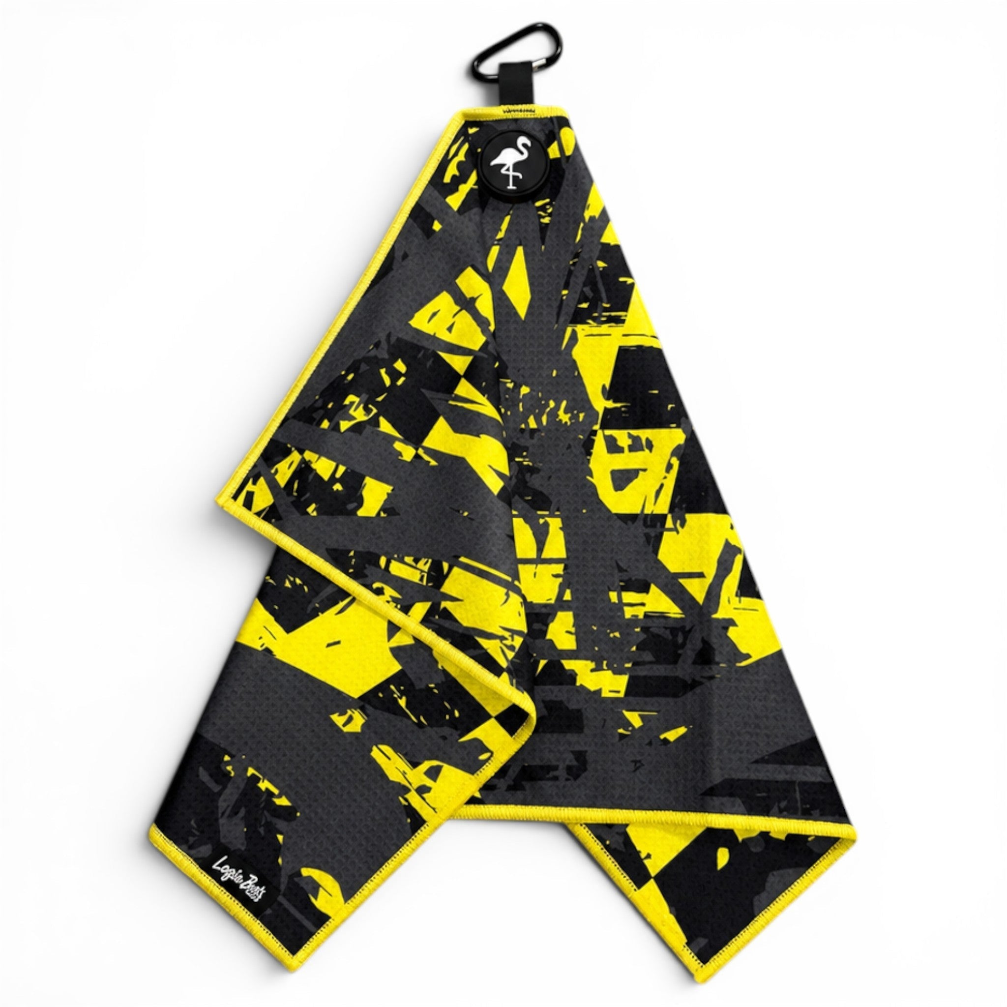 Hazard Hustle Golf Towel | 24” x 16” Microfiber Towel | Magnetic Clip & Carabiner | Premium Golf Accessory - Black Girl Golf