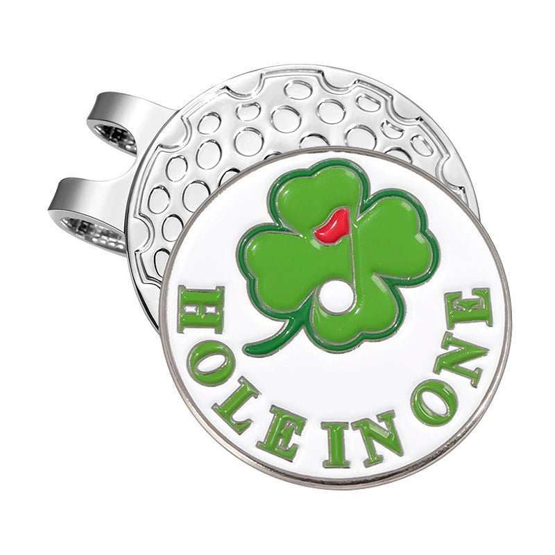 Hole in One Lucky Clover Golf Ball Marker Clip - Black Girl Golf